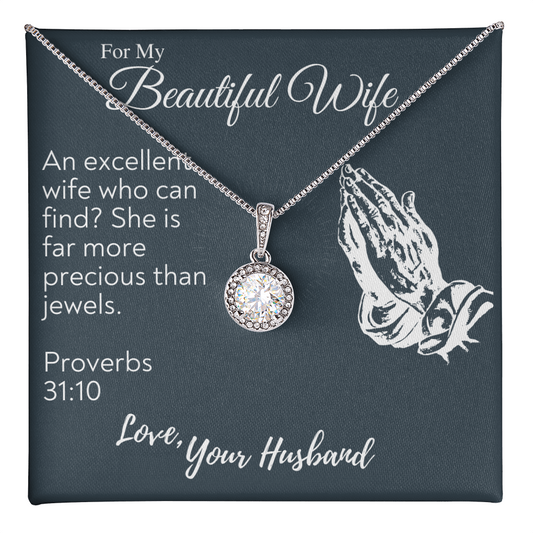 For My Beautiful Wife Love Your Husband, wife gift from husband future husband, Anniversary Gift For Wife, To My Wife Necklace, Romantic Gift for Wife, Romantic poet Necless for your Beautiful wife