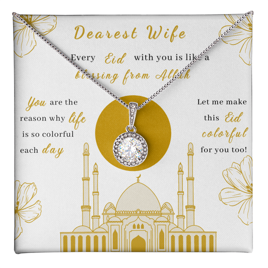 Beautiful Eid Gift for Wife - Dearest Wife, Friendship Necklaces, Romantic Neckless for wife, Valentine Neckless for wife, Love design Neckless for wife, Best Gift for Eid 2025, Diamond Neckless for wife
