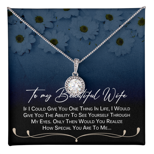 To My Wife Necklace - Valentines Day Gifts For Wife - Wife Birthday Gift - Anniversary Gift For Wife from Husband - Best Gift for soulmate Birthday - Mother's day Gift - Diamond Necklace for wifey