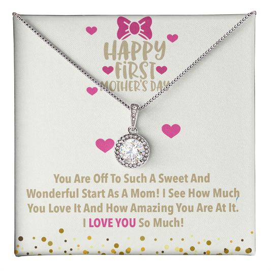 Happy First Mother's Day! I Love You So Much! - To Wife Necklace - Gift for Wife - Mother's Day Gift - Best Diamond Gift for her - Romantic Gift for her - Anniversary Gift For Wife - Gift for soulmate