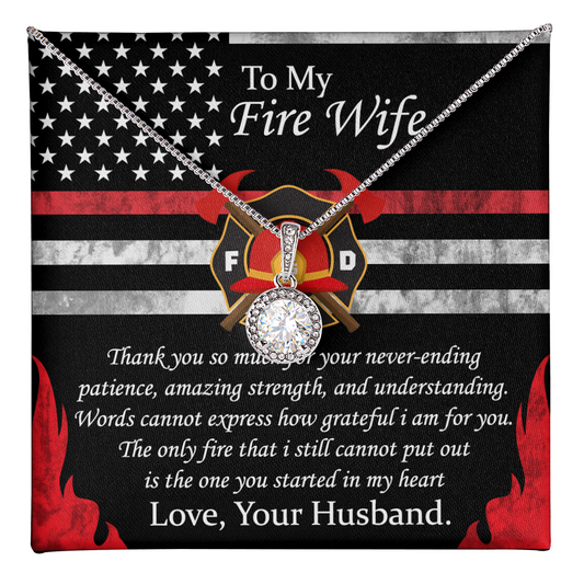 To My Fire Wife Necklace - To My Wife Necklace With Message Card, , Anniversary gift For Wife, Gift For Women, Gift For Her, Handmade Jewelry, Wife Gift From Husband