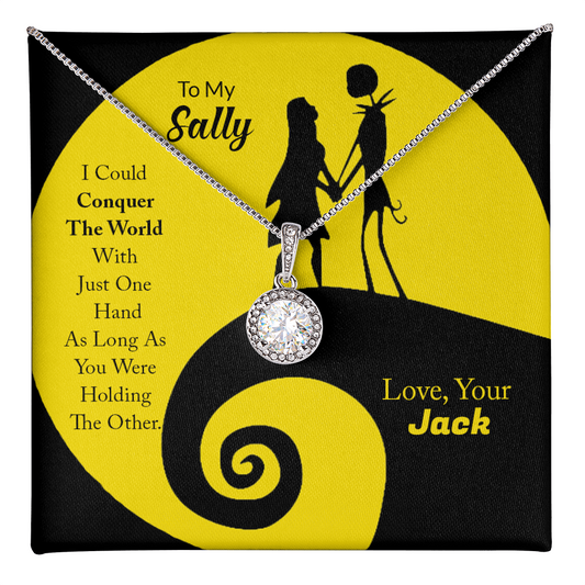 Jack & Sally - The Love Knot Necklace - To My Sally - Silver  colour Neckless for Beloved wife - To My Soulmate Necklace For Women -  Necklace For Wife From Husband - Gift For My Wife - Romantic Wife Gift - Wife Birthday Surprise