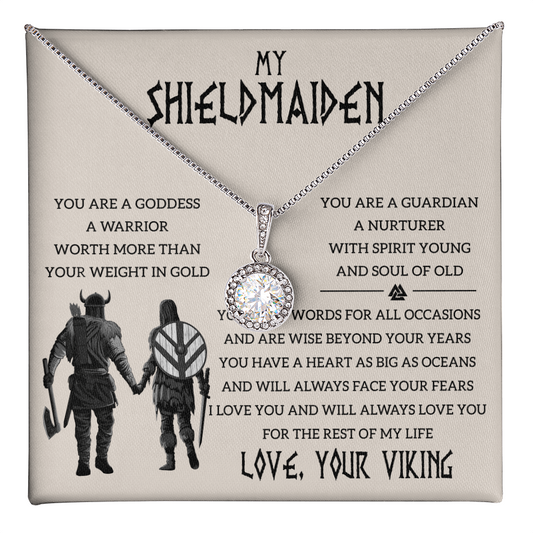My Shieldmaiden Love Knot Necklace From Beloved Viking - To My Soulmate Necklace For Women - Customize Couple Necklace - Gifts For Her -  Birthday Gifts For Wife - Valentines Day Gifts For Wife