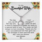 To My Wife Necklace, Valentines Day Gifts For Wife, Wife Birthday Gift, Anniversary Gift For Wife from Husband, Gift For Wife - Unconditional Love - Love Knot - Round Diamond Neckless for wifey - Gift for  wife