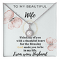 Gift for Wife From Husband - To My Beautiful Wife - Love From Your Husband - Golden colour Neckless for Beloved wife - Anniversary Gift For Wife from Husband - Gold Woman Name Jewelry - Gift For My Wife