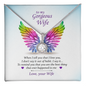 To my Gorgeous Wife PRIDE - Love Your Husband - Butterfly Design Gift card - Gift for wife - Diamond for Wife - To My Beautiful Wife Necklace Boxed Jewellery
