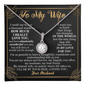 To My Wife Loving Your Husband - To My Beautiful Wife Necklace Boxed Jewellery - Anniversary Jewelry for Her - To my Wife Necklace - Romantic message  card for her