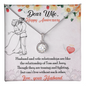 Dear Wife Happy Anniversary - Double Hearts - Love Your Husband, Anniversary Gift For Wife from Husband, Wife Gift, Wife Necklace, To My Wife Necklace With Message Card,Cute  Anniversary Gift for Wifey