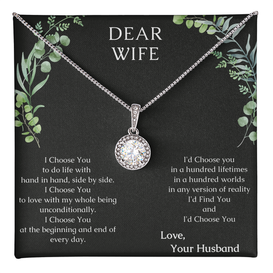 Dear Wife A special necklace to warm her heart - Love Your Husband, wife gift from husband future husband,Anniversary Gift For Wife, Customize Couple Necklace, Cute Romantic Poet for your wifey
