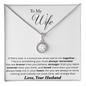 To My Wife Necklace With Message Card - Wife Gift From Husband Future Husband - Anniversary Gift for Wife - Valentines Day Gifts for Wife - Gift for Women - Customize Couple Necklace