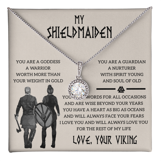 The Love Knot Necklace for Your Shieldmaiden Wife - Couple Necklace Set - Friendship Necklaces - to My Wife Necklace - Anniversary Necklace for Wife - to My Soulmate Necklace for Women