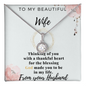 To My Beautiful Wife - Love From Your Husband - Gift for Wife Birthday - Diamond Necklace design for wife - Wife Gift - Gift from Husband - Silver Diamond Necklace for soulmate