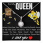 Love knot Pendant Necklace - To My Queen - Necklace for wife - Gift from Hubby - Gift for Spouse - To My Wife Necklace Anniversary Gift For Wife - Diamond Necklace for wife