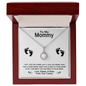 Personalised Baby Bump - Gift for Mother - To My Mom/Mommy Silver Pendant Necklace with Message Card - Diamond Necklace for mom