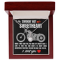 To My SMOKIN' HOT SWEETHEART I Love You - Biker - To My Wife Necklace From Husband - To My Soulmate Necklace For Women - Romantic Gift for Wife - White Gold Pendant