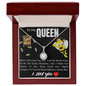 Love knot Pendant Necklace - To My Queen - Necklace for wife - Gift from Hubby - Gift for Spouse - To My Wife Necklace Anniversary Gift For Wife - Diamond Necklace for wife