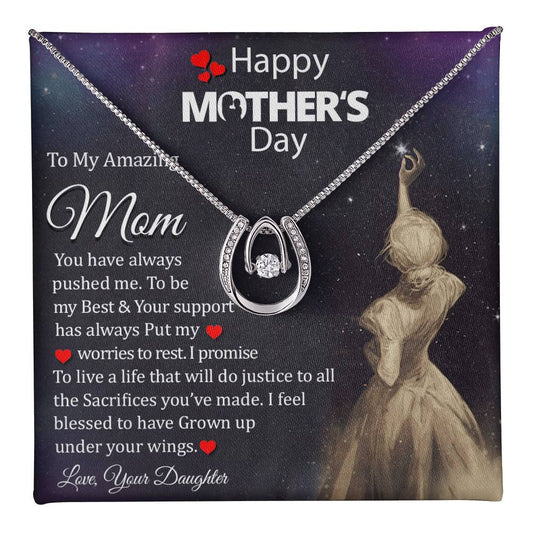 Happy Mothers Day Gifts For Mom From Daughter, Birthday Christmas Gifts With Heartfelt Message & Lighted Box, Mom Necklace, Mother Necklace, Mommy Mama Gift, Gift from Daughter Son Kids, Jewelry for Mom, Mother's Day Gift Ideas