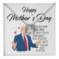 Trump Great Mom Forever Love Necklace, Funny Mothers Day Gift Ideas, Fun Gift For Republican Moms, Mom Gifts Jewelry Mothers Anniversary Jewelry Gifts for Women Birthday Unique Necklace