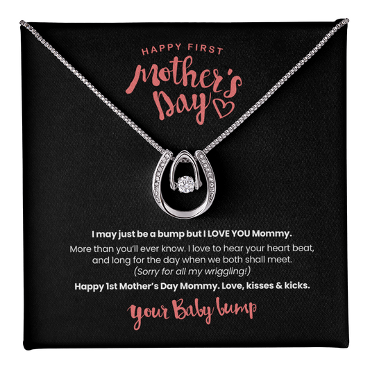 Happy First Mother's Day Gift Ideas For Mom Love Your Son, Jewelry for Mom, Mother's Day Gift Ideas, Mother Necklace, Mommy Mama Gift, Birthday Christmas Gifts With Heartfelt Message & Lighted Box Love Your Baby Bump