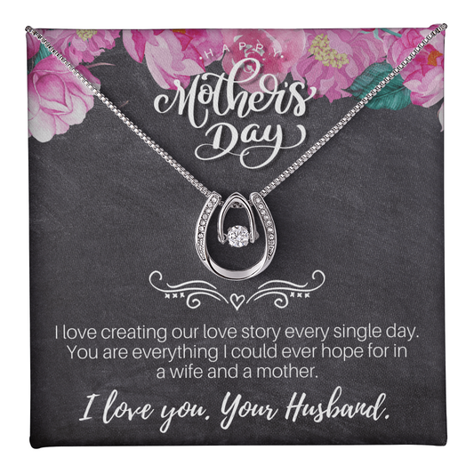 Happy Mothers Day Gifts Ideas For Cute Wife Mom, I Love You, Your Husband, Wife Necklace, Kids Mom Gift, Gift from Hubby, Jewelry for Wifey, Mother's Day Gift, Wife from Husband, Unique Moms Birthday Gift Ideas