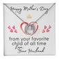 Happy Mothers Day Gifts For Mom From Son Daughter Mom Necklace For Women New Mom Gifts Birthday Christmas Gifts With Heartfelt Message & Lighted Box, Birthday Gifts for Mom, Mom Necklace, Jewelry for Mom, Gifts for Women Love Your Husband