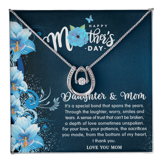 Mother and Daughter Necklace, Lucky In Love Necklace for Mom, Mum Gifts from Daughter, Mothers Day Gifts, Birthday Jewelry, Mom Necklace, Mother Necklace, Mom Gift, Gift from Daughter, Jewelry for Mom, Mother's Day Gift Ideas Love Your Mom