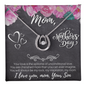 Happy Mother's Day Gift Ideas For Mom Love Your Son, Jewelry for Mom, Mother's Day Gift Ideas, Mother Necklace, Mommy Mama Gift, Birthday Christmas Gifts With Heartfelt Message & Lighted Box, I Love You