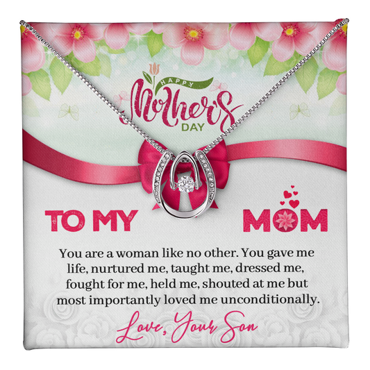 Mother Gifts, Appreciation Mom Jewelry Necklace with Sentimental Message Card Present (You Are A Woman Like No Other Love, Your Son), Mom Necklace, Mother Necklace, Mom Gift, Gift from Son, Jewelry for Mom, Mother's Day Gift Ideas