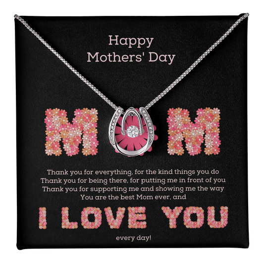 Happy Mother's Day Gifts From Daughter With Heartfelt Message & Lighted Box 2025, Necklace Gift for Mom, Necklace Gift Ideas for Mom, Mom Birthday Gift Necklace, Jewelry Gift Ideas for Mom, New Mom Gift, I Love You Everyday