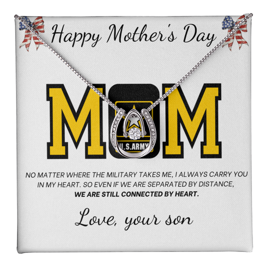 Happy Mother's Day Gift Ideas For US Army Mom Love Your Son, Jewelry for Mom, Mother's Day Gift Ideas, Mother Necklace, Mommy Mama Gift, Birthday Christmas Gifts With Heartfelt Message & Lighted Box