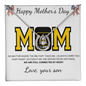 Happy Mother's Day Gift Ideas For US Army Mom Love Your Son, Jewelry for Mom, Mother's Day Gift Ideas, Mother Necklace, Mommy Mama Gift, Birthday Christmas Gifts With Heartfelt Message & Lighted Box