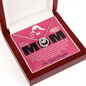 To My Wonderful Mom Happy Mothers Day 2025 Gifts, Love Your Daughter, Jewelry for Mom, Mother's Day Gift Ideas, Mother Necklace, Mommy Mama Gift, Birthday Christmas Gifts With Heartfelt Message & Lighted Box