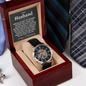 To My Husband Black Chronograph Watch, Happy 1st Anniversary, Fathers Day Gifts for Him, Boyfriend, for Fiancé, Valentine's Day for Him Christmas Wedding Day, Gift For Him, Gift for Man, Men's Gift, Gift for Husband, Watches for Men