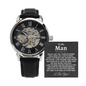 To My Man Openwork Watch, Birthday Gift For Husband, Anniversary Gift For Husband, From Wife To Husband Husband Gift, Christmas Gift Ideas, Gift for Husband Men's Watch