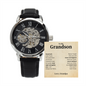 Stand Tall Even If You Fall Crafted Cross Openwork Watch Gift For Grandson From Grandpa, Grandson Wedding Gift, Gift From Grandfather To Grandson, Christmas Gift Idea for Grandson From Grandmother or Grandparents