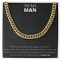 To My Man Necklace, Husband Boyfriend Gift, Anniversary Gift for Husband, for Boyfriend, for Fiancé, Valentine's Day for Him, Birthday Christmas Jewelry for Men, Cuban Link Chain for Men