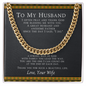 To My Husband Love Your Wife, Husband Necklace from Wife, Necklace for Boyfriend, Mens Cuban Chain Necklace for Fiance, Men Necklaces for Him, Gifts for Men, Birthday Gifts for Boyfriend Husband, Jewelry For Birthday Christmas Valentines Day