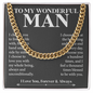 To My Wonderful Man, I Choose You, I Love You Forever & Always, Gift for Husband, Cuban Link Chain Necklace, Gifts For Men, Men Necklace Jewelry For Birthday Christmas Valentines Day, Gifts For Him
