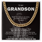 To My Grandson Cuban Chain Necklace, Gift For Grandson, Grandson Gifts From Grandparents, Grandson Gifts From Grandpa, Grandson Birthday Cards For Men, Grandson Christmas Gift From Grandfather