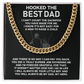 To My Dad Necklace, Gifts For Dad Who Loves Fishing, Hooked The Best Dad Fishing Lover Gifts Ideas, Fathers Day Cuban Link Chain Gift
