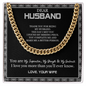 Dear Husband Love Your Wife, Thank you for being my husband, Cuban Link Chain, Anniversary Gift for Husband, Boyfriend, for Fiancé, Valentine's Day for Him Christmas Wedding Day, Chain For Him Husband from Wife