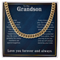 To Our Grandson Gift Cuban Link Chain, Grandson Gift from Grandma or Grandpa, Grandparents to Grandson Gifts, Grandson Christmas Gift Ideas, Birthday Gifts From Grandmother