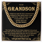 To My Grandson Necklace Birthday Gifts From Grandma Present For Grandson From Grandmother Grandparents Cuban Link Chain with Message Card and Gift Box, Gift From Grandpa To Grandson, Inspirational Pendant Christmas Gift Ideas, Love You More That I Can Say