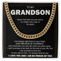 To My Grandson Cuban Chain Necklace, Gift For Grandson, Grandson Gifts From Grandparents, Grandson Gifts From Grandpa, Grandson Birthday Cards For Men, Grandson Christmas Gift From Grandfather, Gifts From Grandma
