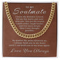 Gift for Soulmate, Miles Between Us Cuban Link Chain, Anniversary Gift for Husband, for Boyfriend, for Fiancé, Valentine's Day for Him, Birthday Christmas Jewelry for Men, Cuban Link Chain for Men, Fathers Day Gifts for Him Dad Son Grandpa Step Dad