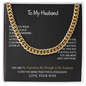 To My Husband Love Your Wife, loving you is a wonderful way to spend a lifetime, Anniversary Gift for Husband, Boyfriend, for Fiancé, Valentine's Day for Him Christmas Wedding Day, Cuban Chain For Men Gifts For Him Husband from Wifey