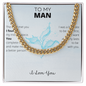 To My Man Cuban Chain Necklace, Husband Necklace from Wife, Necklace for Boyfriend, Mens Cuban Chain Necklace for Fiance, Men Necklaces for Him, Gifts for Men, Birthday Gifts for Boyfriend Husband, Fathers Day Gifts for Him Dad Son Grandpa Step Dad Uncle