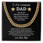 To My Wonderful Dad, First Man I Ever Loved, Cuban Link Chain Gift For Father, Dad, Pops, Daddy, Step Dad, Necklace Cuban For Dad Fathers Day Christmas Birthday, Necklace Gifts For Dad