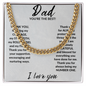Gifts for Dad From Daughter Son, To My Dad Necklace for Dad Daddy Papa Fathers Day Birthday Present Gift for Step Dad From Daughter Son, Cuban Link Chain Jewelry For Daddy