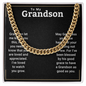 Grandson Necklace From Grandparents, To My Grandson Cuban Link Chain, Grandson Gifts From Grandma or Grandpa, Nana And Grandson Gifts, Graduation Gifts For Grandson, Jewelry Card for Him, Best Birthday, Christmas Gift Idea for Grandson
